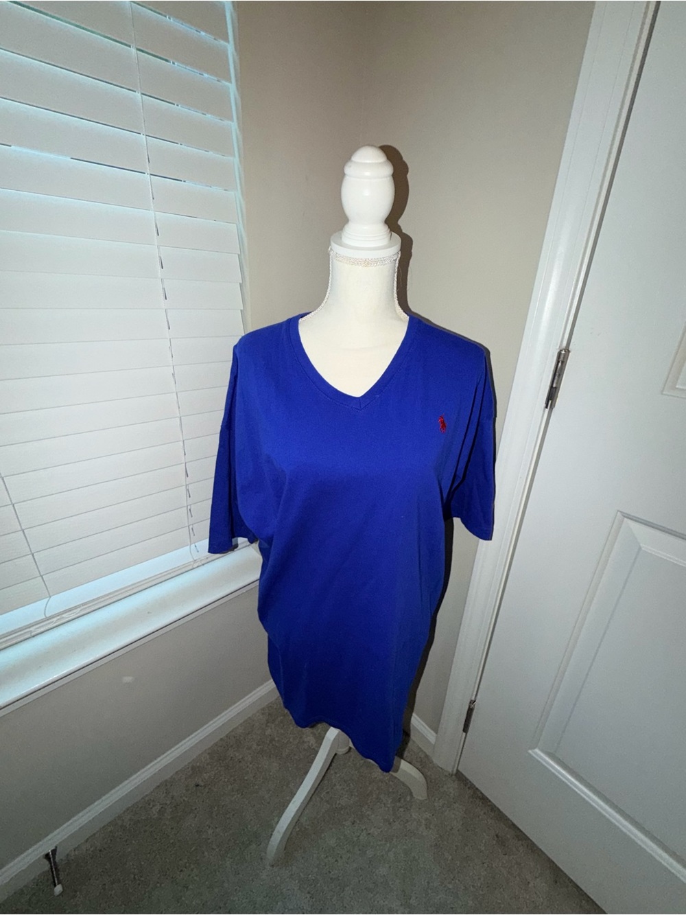 Polo by Ralph Lauren Royal Blue V-Neck Tee with Red Pony